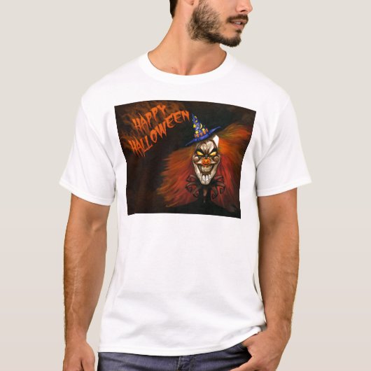 Happy Halloween Scary Clown T-shirt (Voorkant)