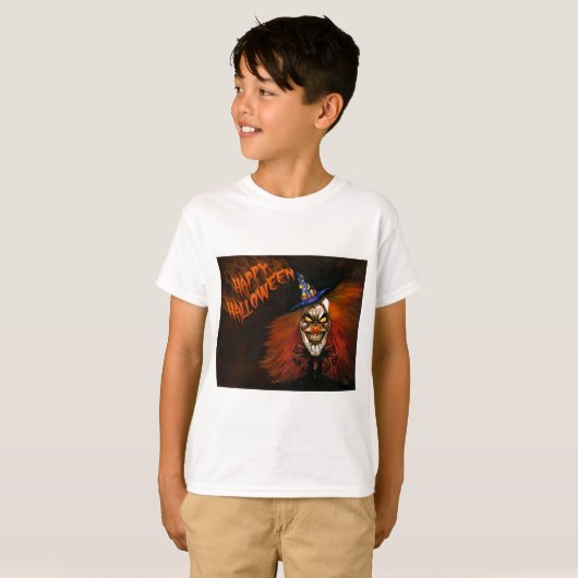 Happy Halloween Scary Clown T-shirt (Voorkant volledig)