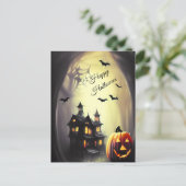Happy Halloween Scary Haunted House Briefkaart (Staand voorkant)