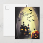 Happy Halloween Scary Haunted House Briefkaart (Voorkant / Achterkant)