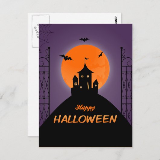 Happy Halloween Scary House Briefkaart (Voorkant / Achterkant)