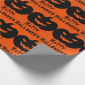 Happy Halloween Scary Jack-o-lantern Pumpkin Cadeaupapier (Hoek)