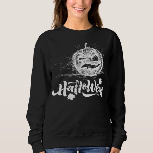 Happy Halloween Scary pumpkin Face Sweatshirt (Voorkant)