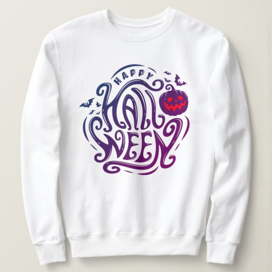 Happy Halloween Scary pumpkin Face Sweatshirt (Design voorkant)