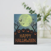 Happy Halloween Scary Pumpkins Bats Briefkaart (Staand voorkant)