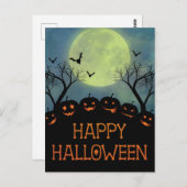 Happy Halloween Scary Pumpkins Bats Briefkaart (Voorkant / Achterkant)