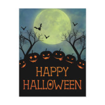 Happy Halloween Scary Pumpkins Bats