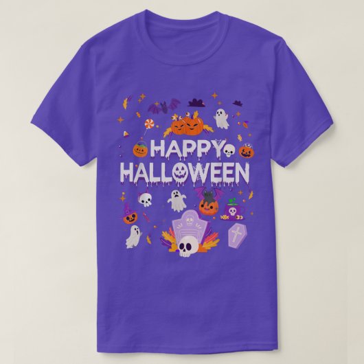 Happy Halloween Scary Retro Kinder Boo Ghost Pumpk T-shirt (Design voorkant)