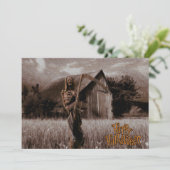 Happy Halloween Scary Skeleton Reaper Kaart (Staand voorkant)