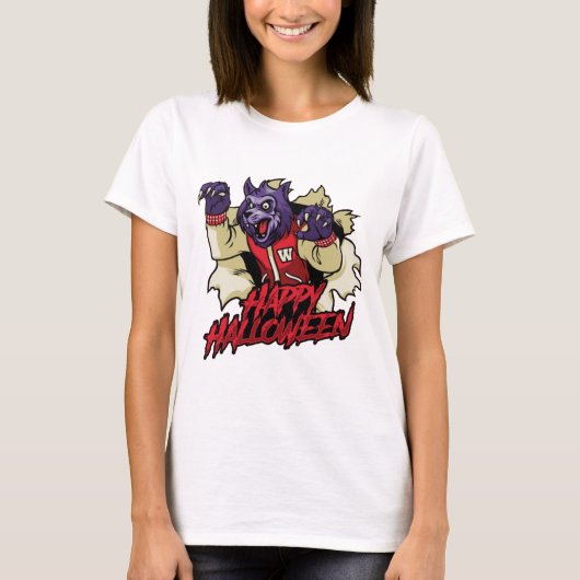 Happy Halloween Scary Werewolf T-shirt (Voorkant)