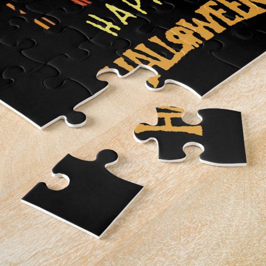 Happy Halloween Scary Witch, Ghost en Pumpkins Legpuzzel (Zijkant)