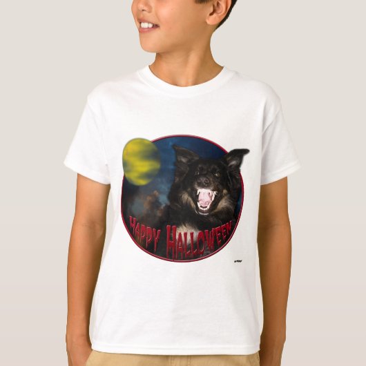 Happy Halloween Scary Wolf T-shirt (Voorkant)