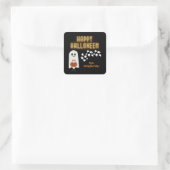 Happy Halloween schattig op maat geschenk goody ba Vierkante Sticker (Tas)