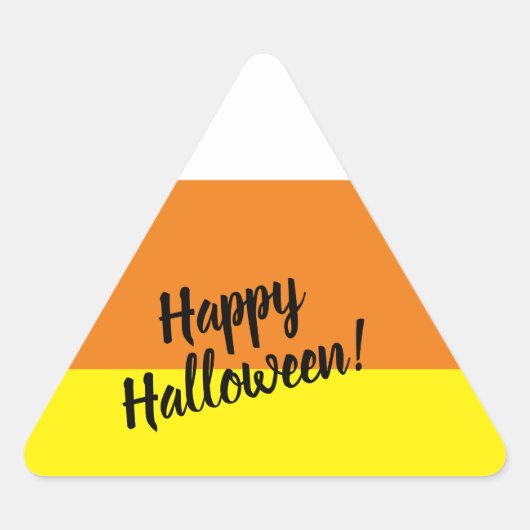 Happy Halloween Schattige Candy Corn Sticker (Voorkant)