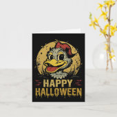 Happy Halloween Schattige Duck Kaart (Gele Bloem)