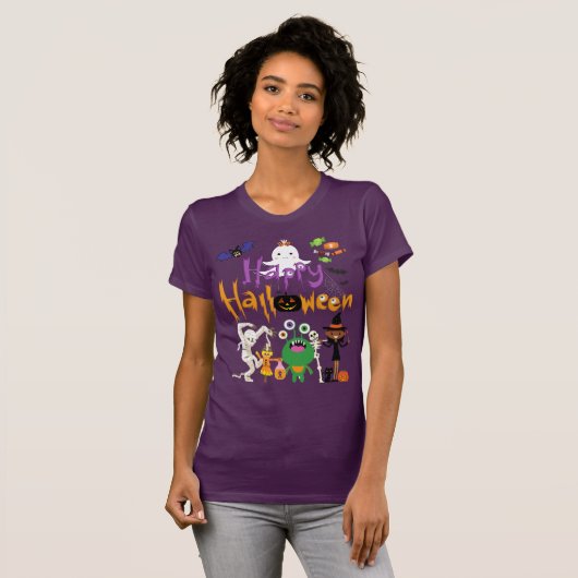 Happy Halloween Schattige en Spooky T-shirt (Voorkant volledig)