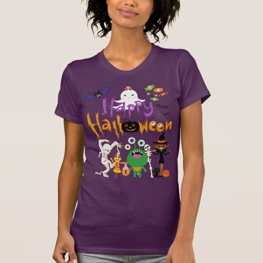 Happy Halloween Schattige en Spooky T-shirt (Voorkant)