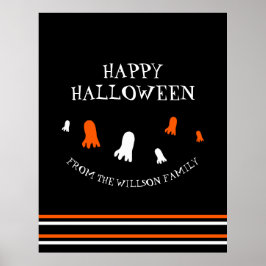 Happy Halloween Schattige Geesten Sinaasappel, Zwa Poster