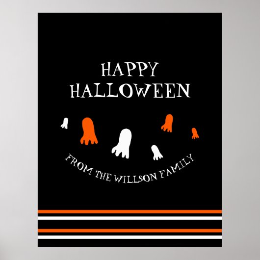 Happy Halloween Schattige Geesten Sinaasappel, Zwa Poster (Voorkant)