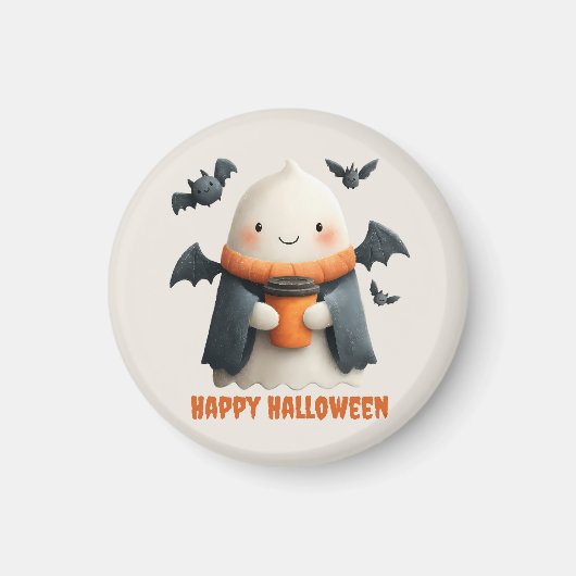 Happy Halloween Schattige Ghost Design Magneet (Voorkant)