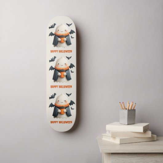 Happy Halloween Schattige Ghost Design Persoonlijk Skateboard (Muurkunst)