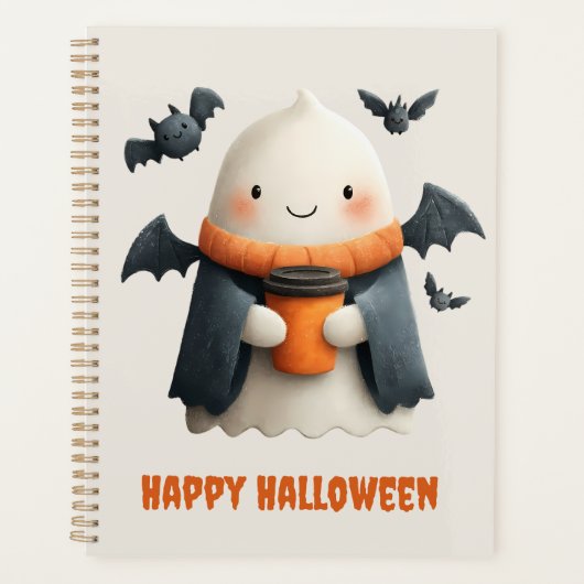Happy Halloween Schattige Ghost Design Planner (Voorkant)