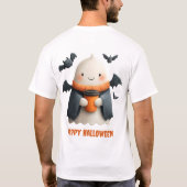 Happy Halloween Schattige Ghost Design T-shirt (Achterkant)
