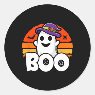 Happy Halloween - Schattige Ghost Witch - Boo - Fu Ronde Sticker