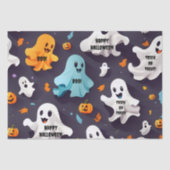 Happy Halloween Schattige Mini Ghosts Tissue Paper Tissuepapier (Voorkant)