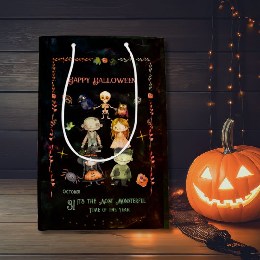 Happy Halloween Schattige Monsters Party Medium Cadeauzakje