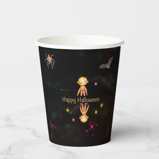 Happy Halloween Schattige Monsters Party Papieren Bekers (Achterkant)