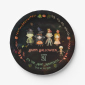 Happy Halloween Schattige Monsters Party Papieren Bordje (Voorkant)