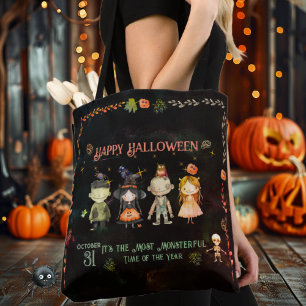 Happy Halloween Schattige Monsters Party Tote Bag