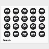 Happy Halloween Schattige Oogbollen Monsters Zwart Ronde Sticker (Vel)