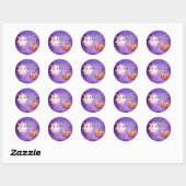Happy Halloween schattige roze geest Ronde Sticker (Vel)