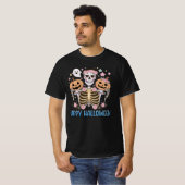 Happy Halloween Schattige Skeleton T-shirt (Voorkant volledig)