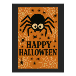 Happy Halloween Schattige Spider Retro Party Perfect Poster