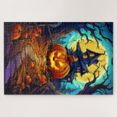 Happy Halloween | Schattige spookhuis Legpuzzel (Horizontaal)