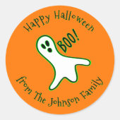 Happy Halloween Schattige Spooky Ghost Gepersonali Ronde Sticker (Voorkant)