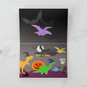 Happy Halloween Schattigee Dinosaurs 3D Cut & Fold Kaart (Binnen)
