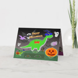 Happy Halloween Schattigee Dinosaurs 3D Cut & Fold Kaart