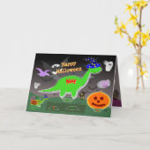 Happy Halloween Schattigee Dinosaurs 3D Cut & Fold Kaart (Gele Bloem)