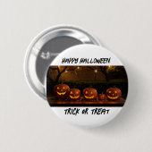 Happy Halloween, Schattigee gesneden pompoenen Ronde Button 5,7 Cm (Voorkant /achterkant)