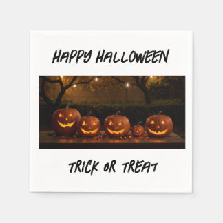 Happy Halloween, Schattigee gesneden pompoenen Servet