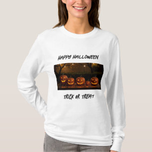 Happy Halloween, Schattigee gesneden pompoenen T-shirt