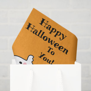 Happy Halloween Schattigee Ghost Bat Oranje Gift Tissuepapier