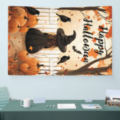 Happy Halloween Schattigee heks en pompoenen Spandoek (Beurs)