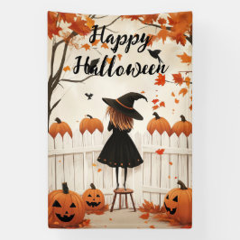 Happy Halloween Schattigee heks en pompoenen Spandoek