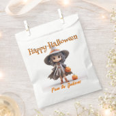 Happy Halloween SCHATTIGEE HEKS in GRIJS PET & JUR Bedankzakje (Geknipt)