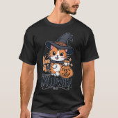 Happy Halloween - Schattigee kat met Trick or trea T-shirt (Voorkant)